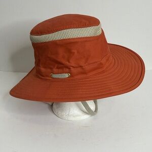 Tilley Hikers Hat Mens 7 1/4 Orange Organic Cotton Hyperkewl Canada Made T4M0